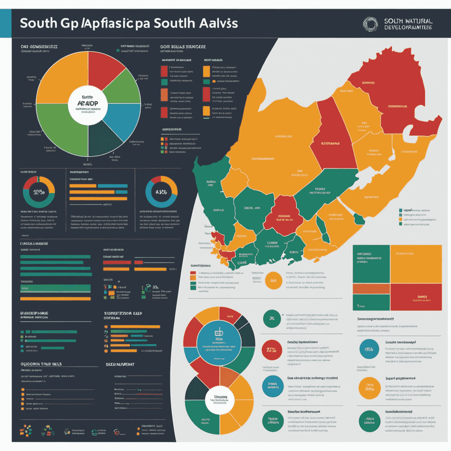 A data visualization dashboard showing skills gap analysis for various sectors in South Africa, highlighting the role of data in shaping skills development strategies